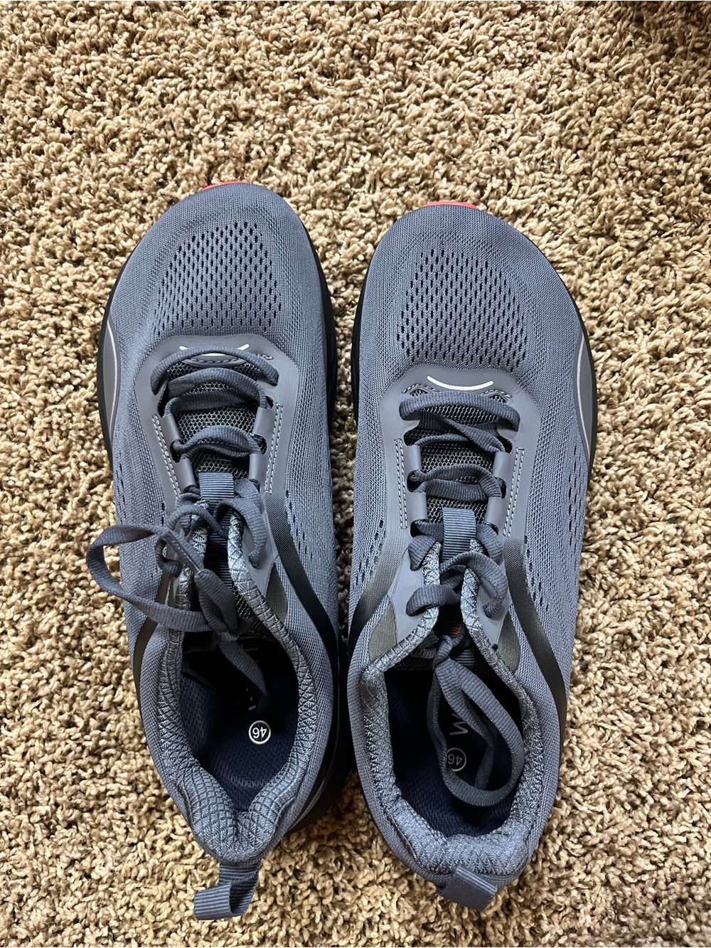 WHITIN Gray Mesh Athletic Running Shoes with Black Accents